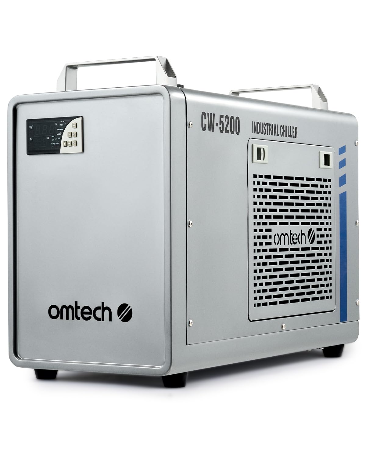 OMTech 6L CW-5200 Water Chiller for Laser Engraver & Cutter, Industrial Water Chiller for CO2 Laser Engraving & Cutting Machine, 0.58hp 3.2 gpm Laser Chiller Water Cooling Machine for Laser Cutter