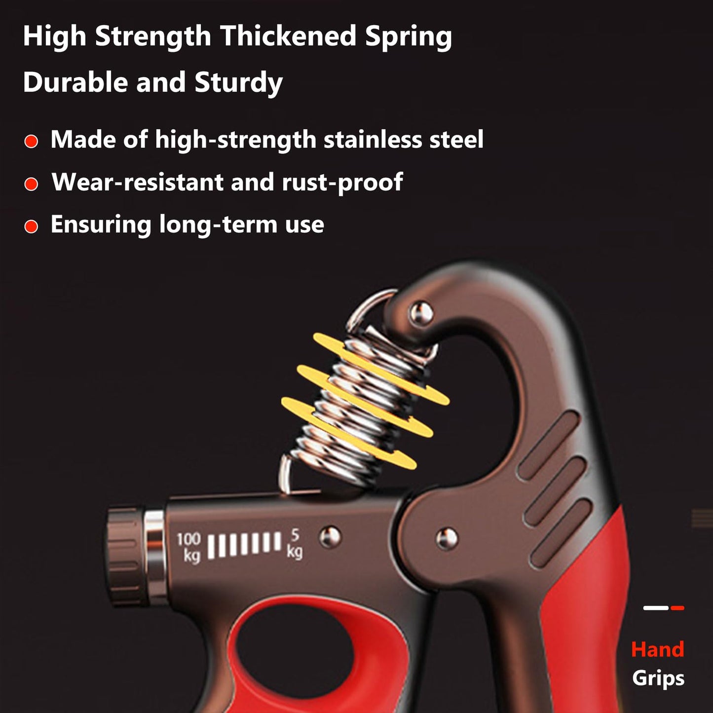 Grip Strength Trainer Forearm Strengthener, 11-220 lbs Adjustable Resistance, Automatic Counting, Ergonomic Design, Ideal Device for Grip Strengthening, Arthritis Relief, Hand Physical Therapy & Rehab