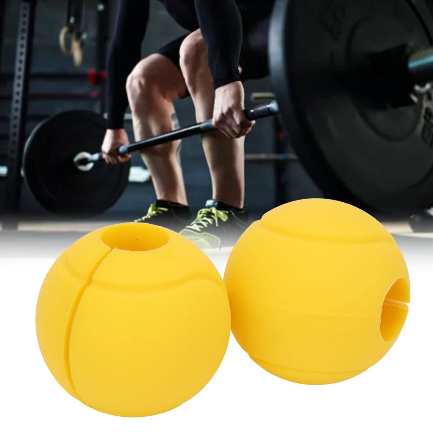 Barbell Grips for Weightlifting & Strength Training – Dumbbell Grips with Thick Silicone Adapter, Non-Slip Design for Reduced Hand Fatigue – Fits 25-30mm Bars, Home Gym Use (Yellow)