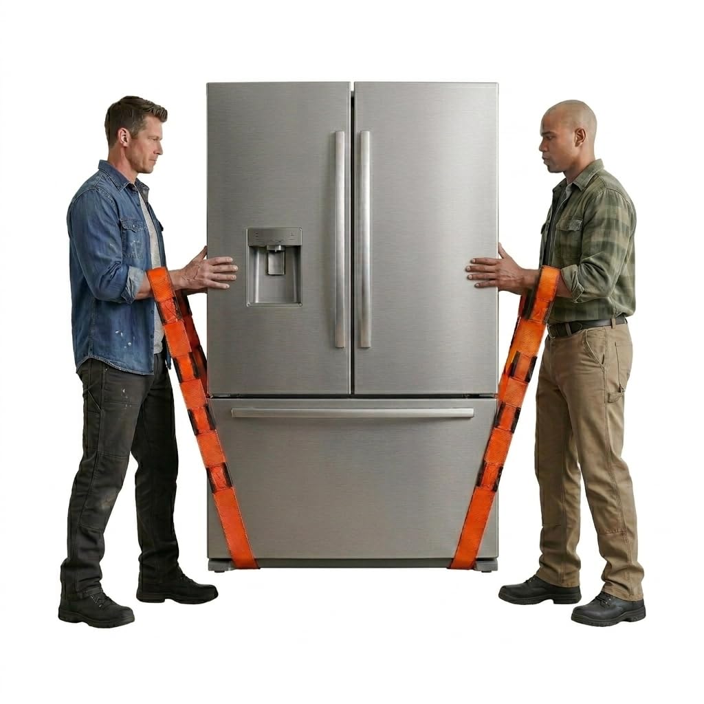 Forearm Forklift Furniture Moving Straps – 2-Person Lifting Strap for Moving Furniture, Appliances, Heavy Duty Carrying for Heavy Objects up to 800 lbs, Orange