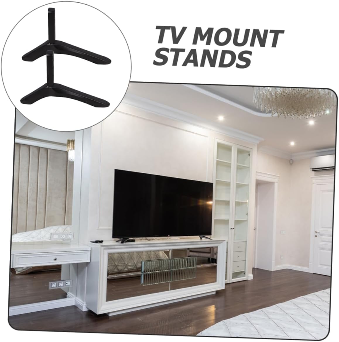 SEWOART Heavy Duty Tv Stand No-Drill Desktop Mount for Tvs Sturdy Aluminum Alloy Fit Modern Design