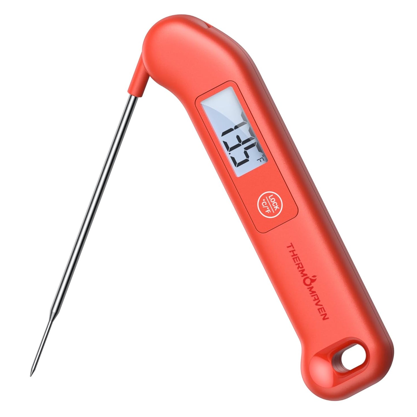 Skiennix Professional Meat Thermometer - Instant Read Digital Cooking Thermometer | ±0.5℉ Accuracy, Waterproof, Red