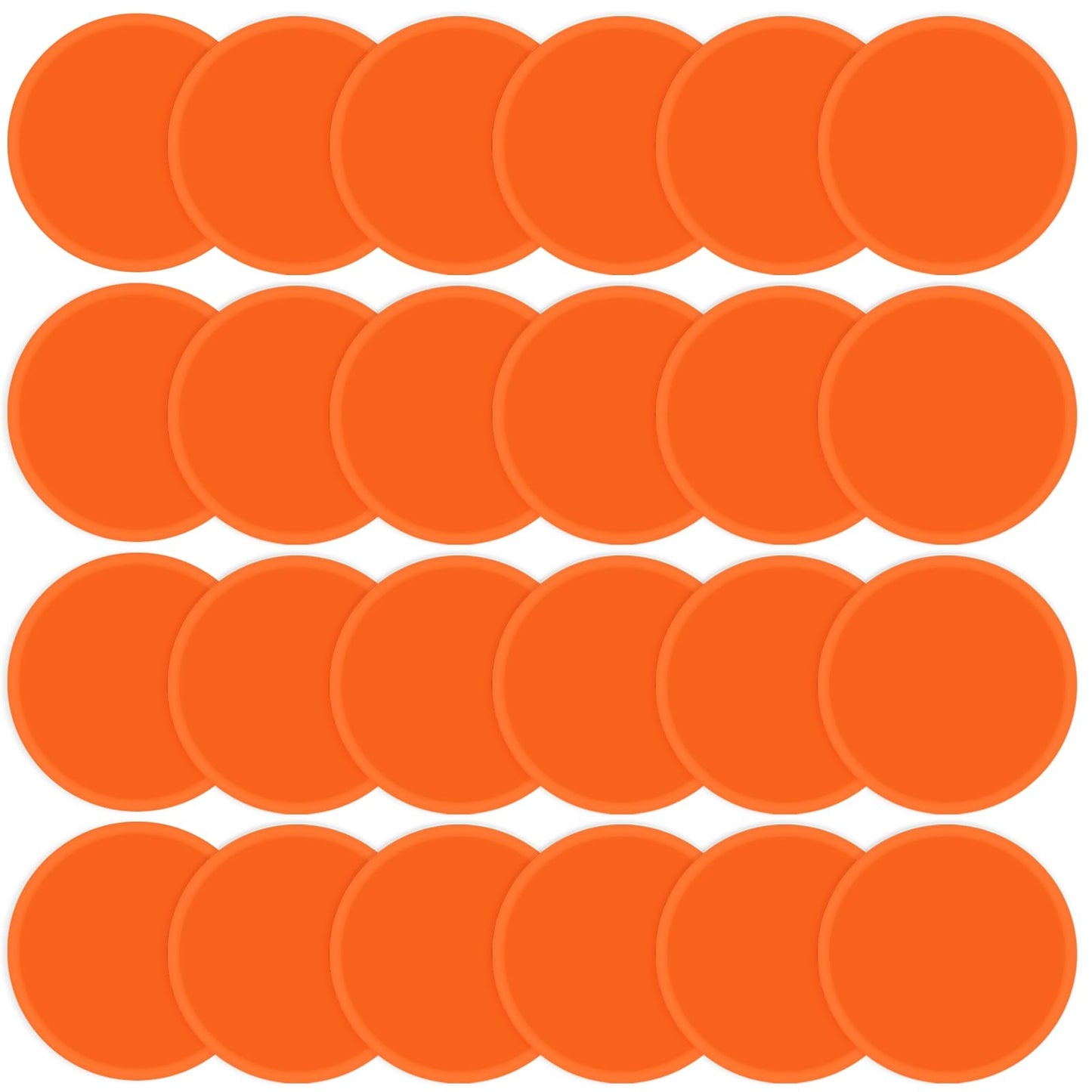 ZIECE 4inch Poly Spots Spot Markers for Gym Floor, 24 Pcs Flat Cones Non-Slip Rubber Floor Dots Agility Markers for Soccer Basketball Sports Speed Training, Dance, Classroom Activities