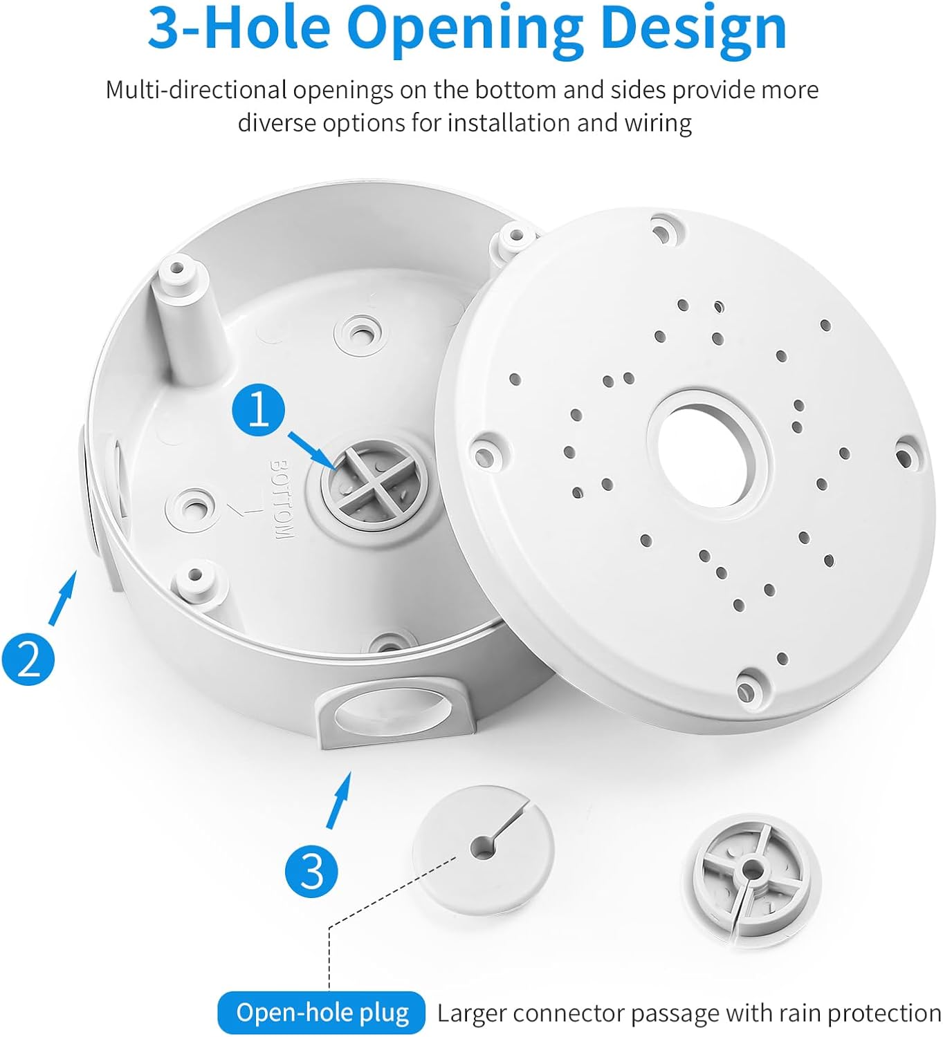 Cable(4 Pack) Universial Security Camera Junction Box ABS Waterproof Wall Mounting Brackets for CCTV Camera Hide
