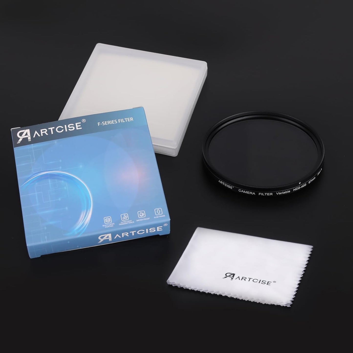 ARTCISE ND2-400 (82mm) Variable ND Filter HD Optical Glass, Anti-Glare, Ultra-Thin Frame, Precision Threads, Adjustable