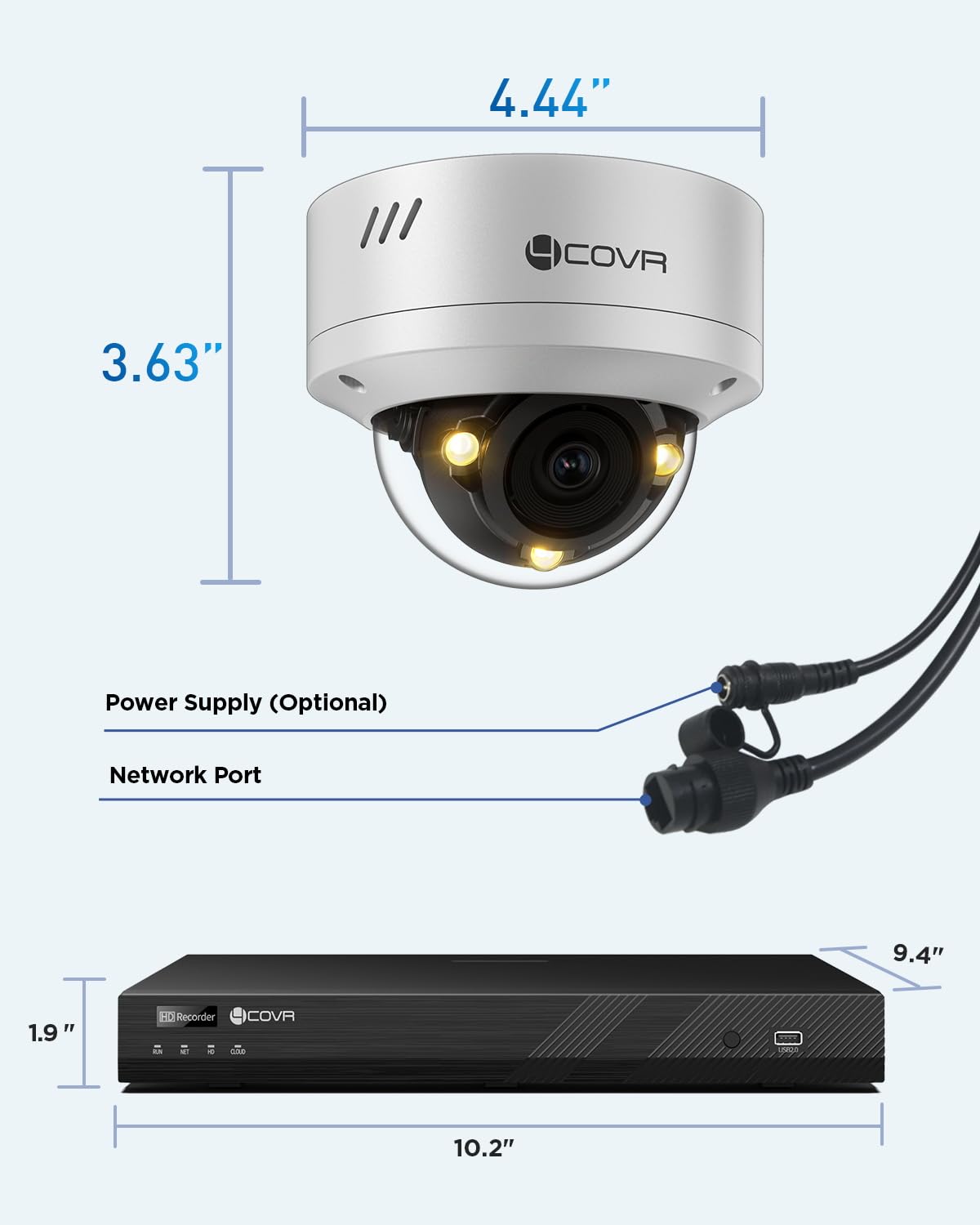 4COVR 32 Channel Security Camera System for Businesses, 32CH 4K NVR & 8TB HDD, 24X 5MP IK10 Dome IP Cameras IP67 Outdoor, Smart Color Night Vision, 2-Way Audio, Person/Vehicle Detection, LY54FA5M3224