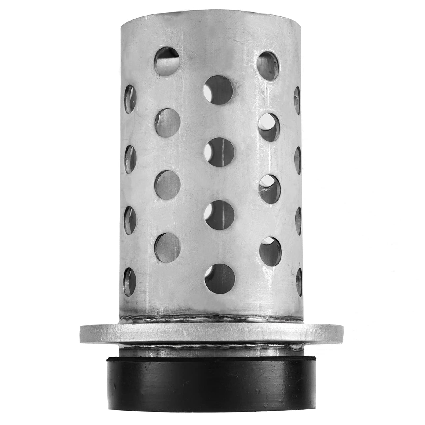DZQ Perforated Casting Flask Vacuum Casting, 304 Stainless Steel Flanged with Rubber Sprue Base, Various Sizes for Metal Casting (2.5" x 4")