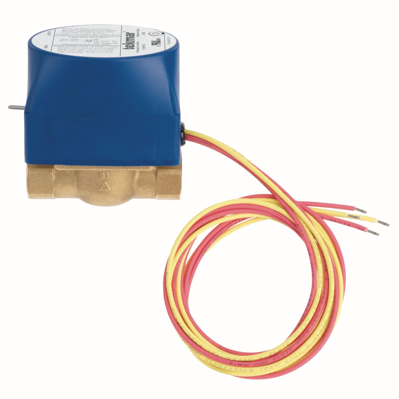 tekmar 702FT 2-Way Zone Valve | Normally Closed, Electro-Mechanical Actuation with End Switch, 3/4" Female NPT, 24V AC | Hydronic Heating & Cooling Systems