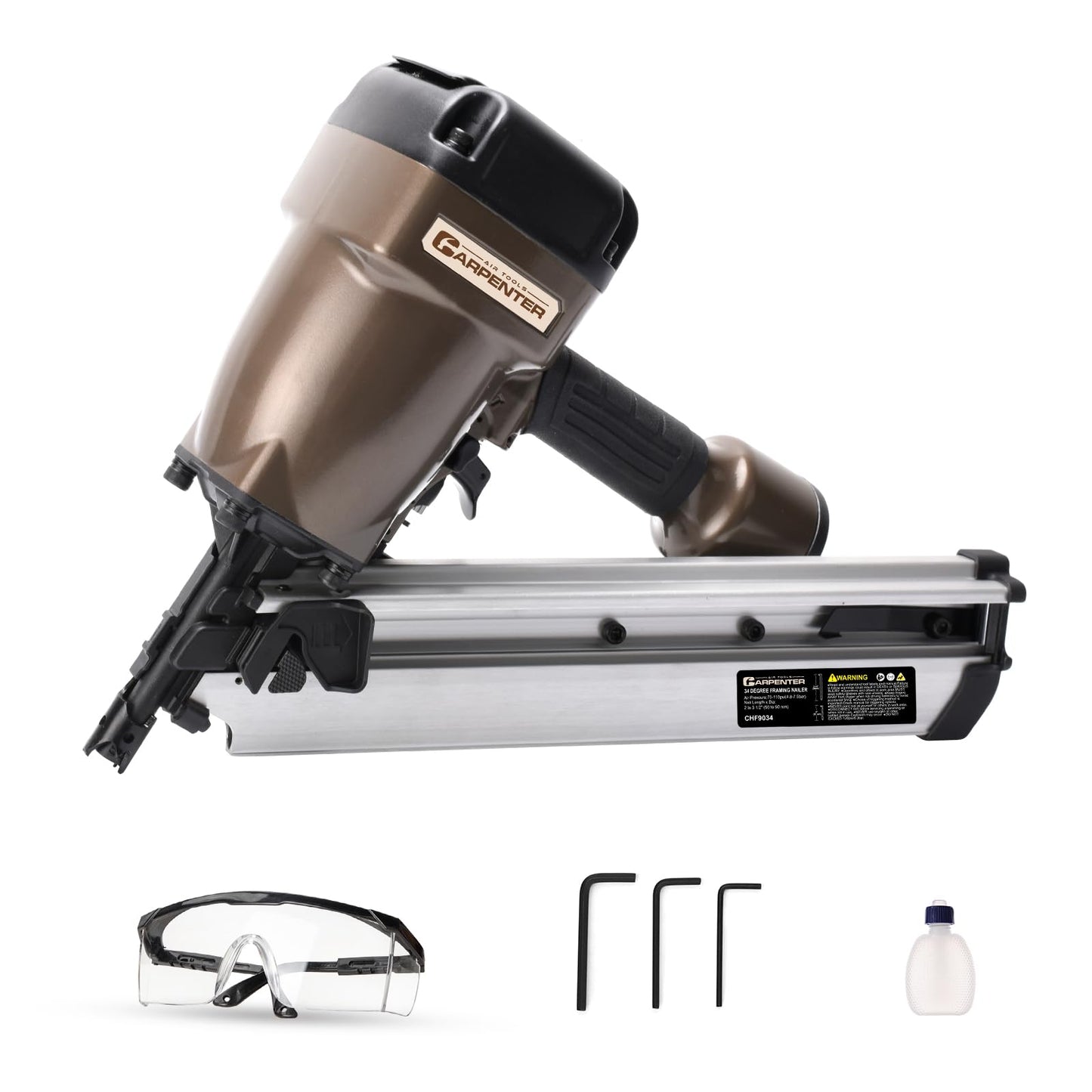Carpenter Air Tools CHF9034 30-34 Degree Paper Collated Framing Nailer with 7 Year Warranty