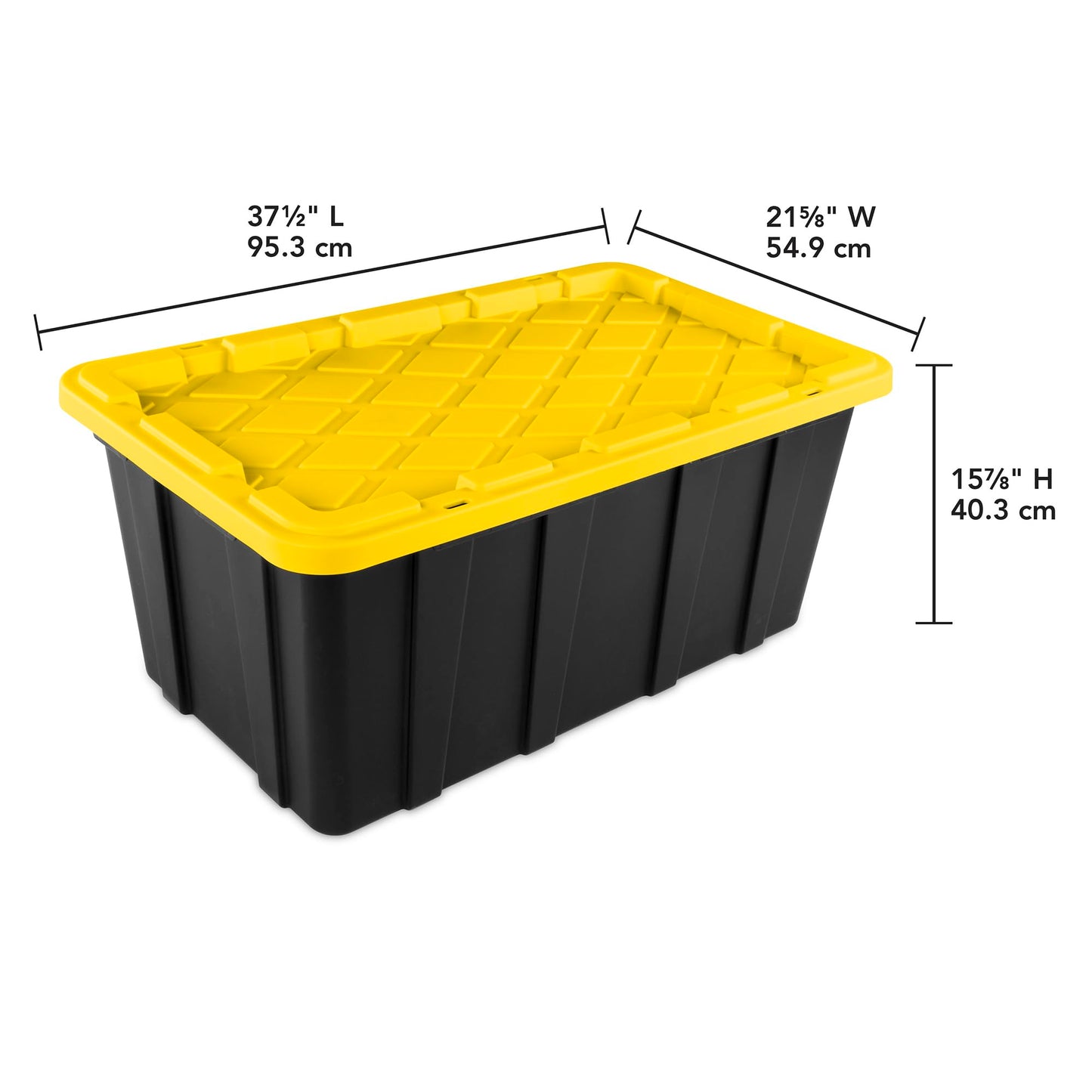 Sterilite 8-Pack Industrial Tote, Plastic Storage Container Bins with Lids, 38 Gallon - Heavy-Duty Organizing Containers for Closet, Bathroom, and Office