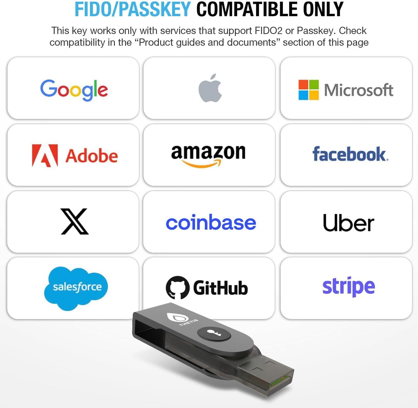 Thetis FIDO2 2.0 2FA Pro-A Security Key Passkey Device with USB A & NFC, TOTP/HOTP Authenticator APP, FIDO Two Factor