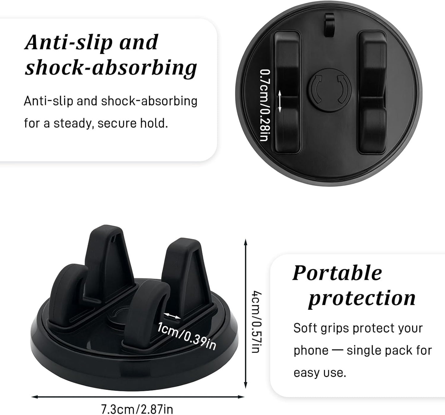 Brvlsoc 360 Rotatable Car Phone Mount with Three-Point Dashboard Support Washable Adhesive Holder for Smartphones & GPS