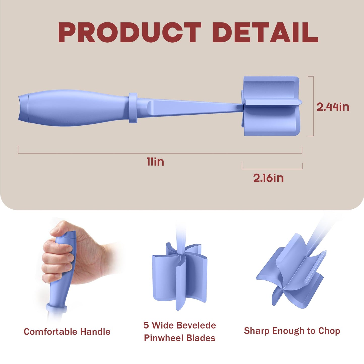 Meat Chopper, Hamburger Grinder, Premium Heat Resistant Smasher for Ground Beef, Burger Grinder Nylon Potato Mix Tool-Purple