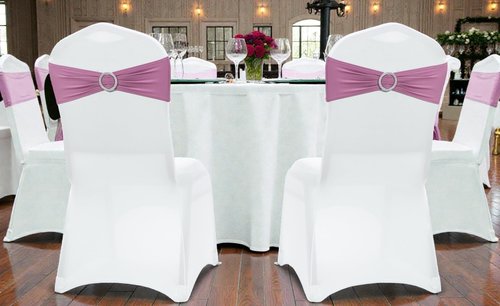 MDS Spandex Chair Sashes - Universal Fit Elastic Stretch Bands with Buckle for Weddings | Dusty Pink - Pack of 200