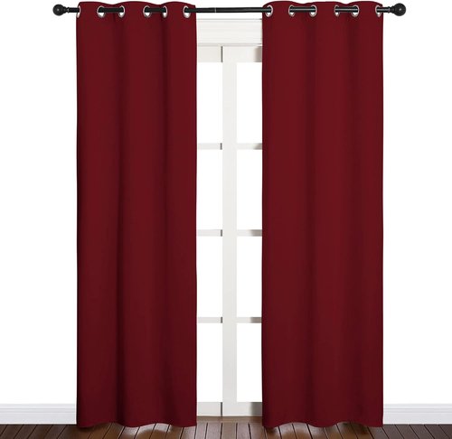 NICETOWN Burgundy Blackout Curtains - Thermal Insulated Draperies for Christmas | 34 x 84-Inch Pair