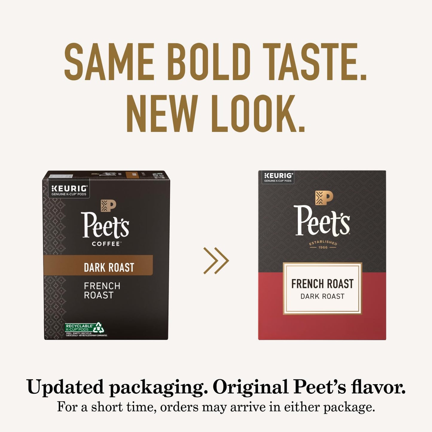 Peet's Coffee Dark Roast K-Cup Pods - 100% Arabica French Roast, 88 Count (4 Boxes of 22 Pods)