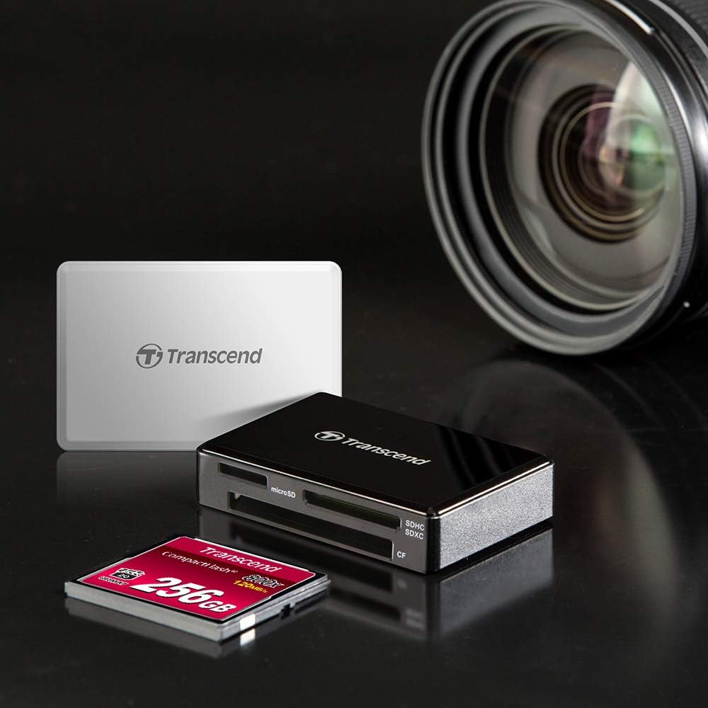 Transcend All-in-1 TS-RDF8K2 Multi Card Reader, Black, SDHC / SDXC / microSDHC / SDXC / CF UDMA, Black
