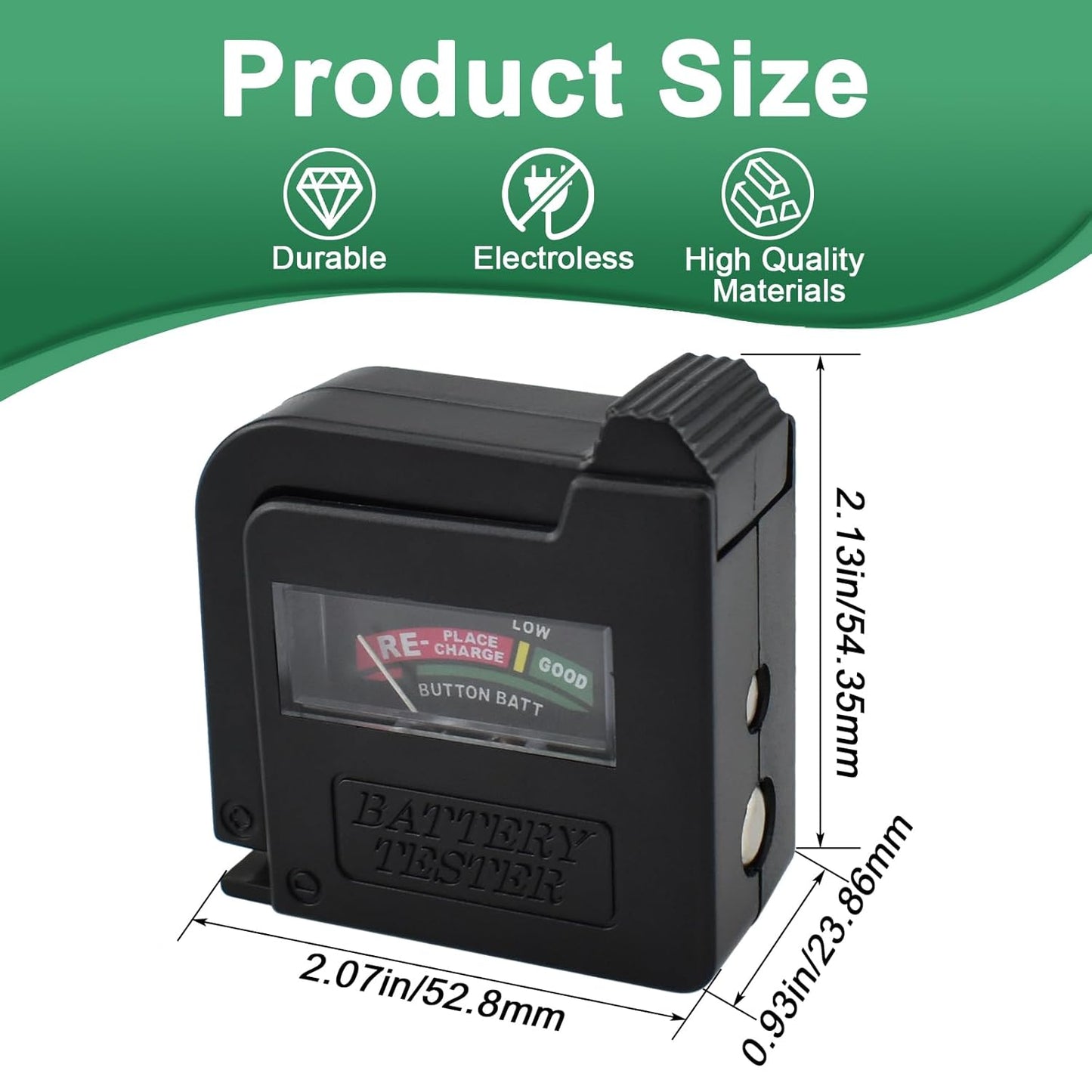 UBANU 1Pc BT-860 9V 1.5V Universal Small Battery Volt Tester Checker, High Accuracy Portable Digital Battery Capacity
