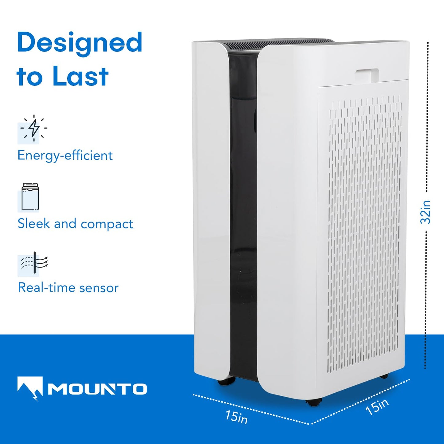 MOUNTO 600cfm Large Air Purifier for Whole Home, Pet Hair Purifier with HEPA Filter, Covers 3000sqft, Remove 99.97% Smoke, Pollen, VOCs - Commercial Air Cleaner for Office, Classroom, Large Room