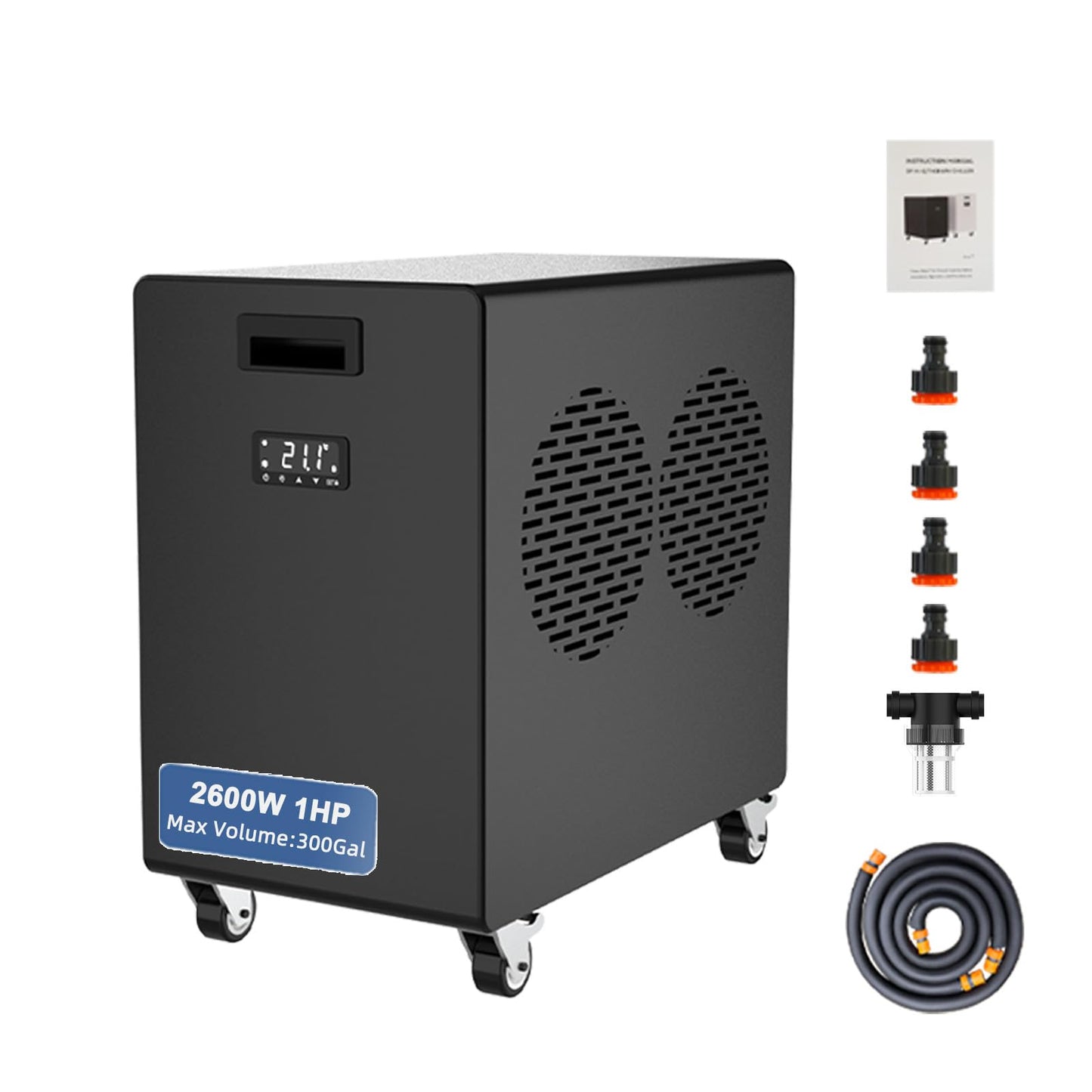 ICEPANGZI 1HP Ice Bath Water Chiller for Cold Plunge Tubs, Upgraded 2600W Cold Plunge Chiller with External Filter, Lightweight Cooling Chiller for Athletes Cold Therapy Recovery