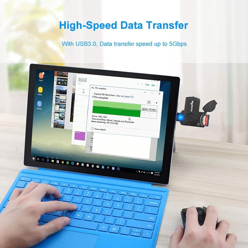 Rocketek RT-CR3A 11 1 3.0 2 MMC In USB Memory Card Reader/Writer with A Build-in Card Cover and Slots (SD Card + Micro