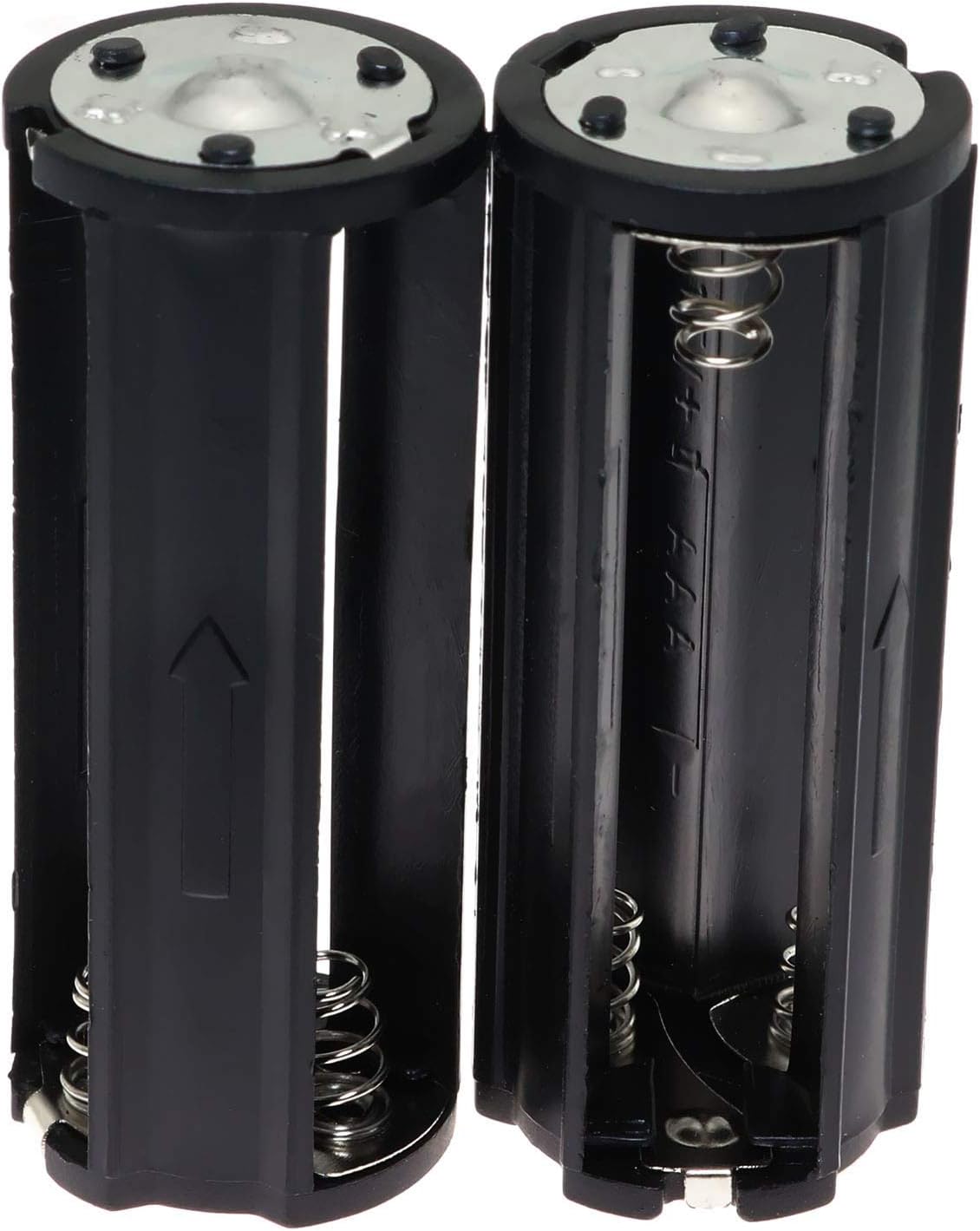 E-outstanding 2PCS 3x1.5V 0.85 inch) AAA Battery Holder Black Cylindrical AAA Plastic Battery Storage Adapter Case Box