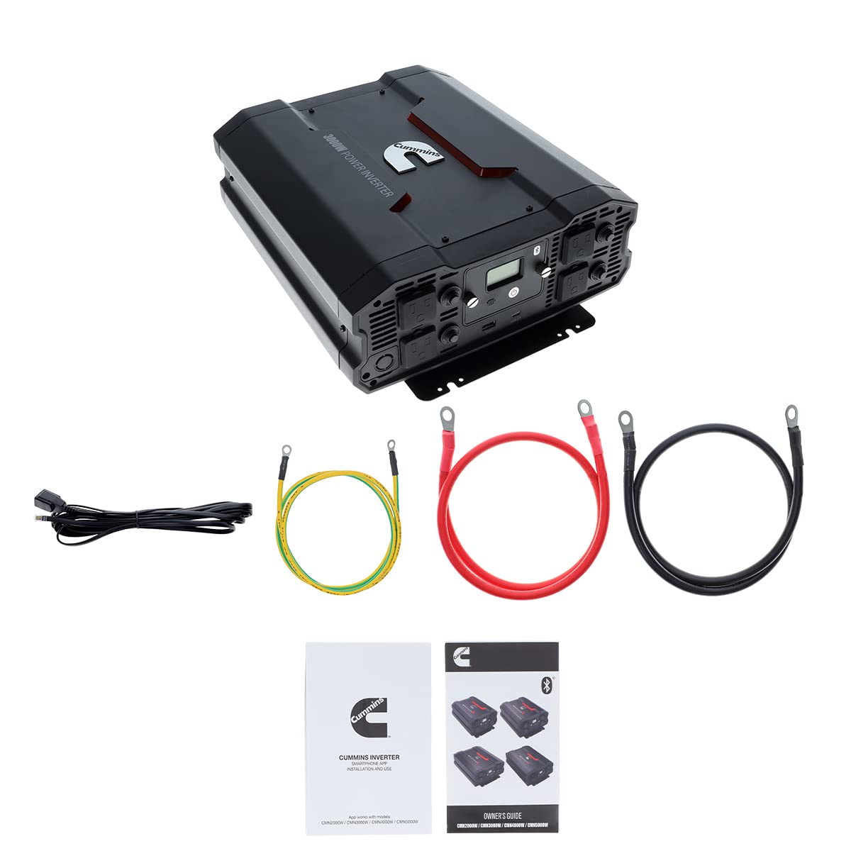 Cummins 3000 Watts Inverter Modified Sine Wave Truck Inverter 12 Volts to 110 Volts Four AC Outlets Two USB Ports (Plus Cable Kit)- CMN3000W - Inverters for Vehicles, Van Life, Camping