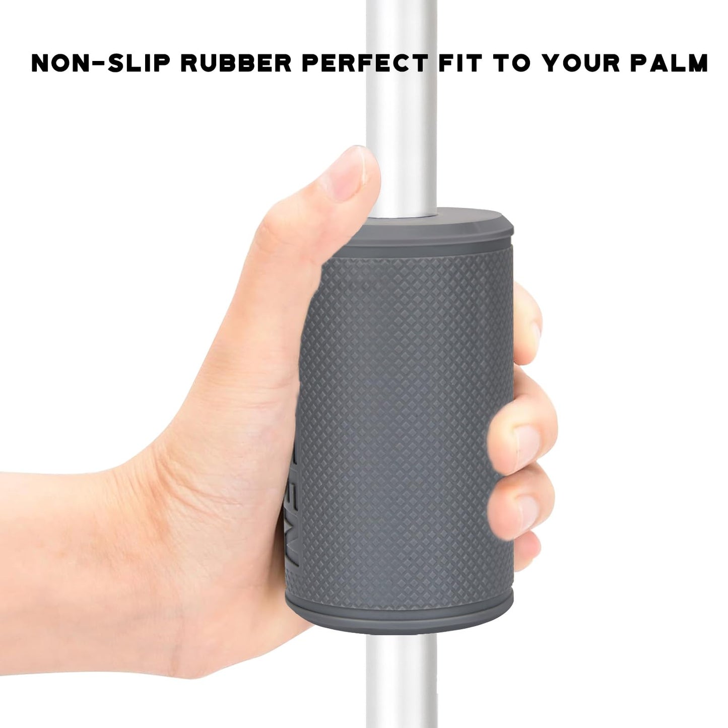 Hikeen Thick Bar Dumbbell Grips, Non Slip Hard Rubber Barbell Grips for Weight Lifting, Muscle Building - 2.75" Outer Diameter