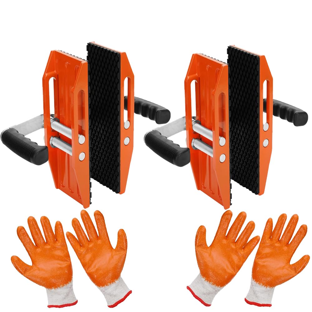 2-Pack Heavy Duty Granite Lifting Clamps - 800 lbs Load Capacity, Double-Handed Stone Panel Lifters with Rubber-Lined Jaws for Safe Handling of Marble, Glass, Plywood, Slabs & Countertops