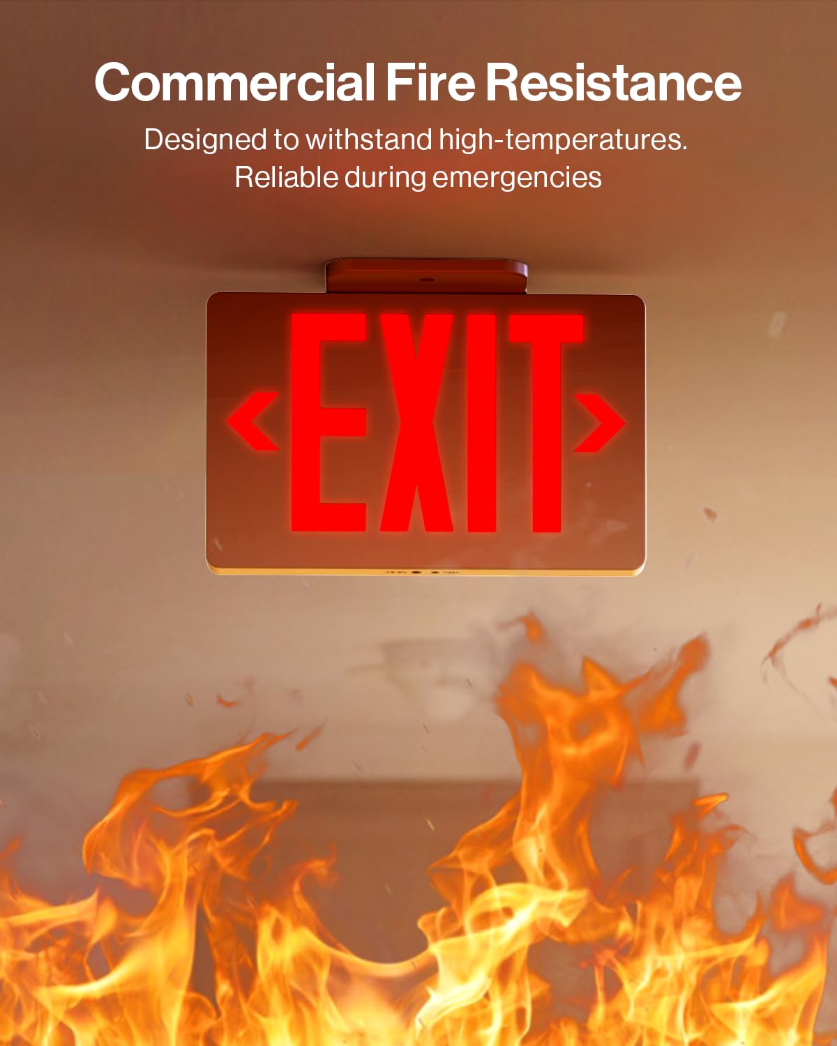 Sunco 6 Pack LED Exit Sign with Emergency Light, Commercial Grade Double Sided Fire Exit Lights, Backup Battery, Illuminated Emergency Exit, 120-277V, Dual Mounting, UL 94V-0 Fire Resistant.