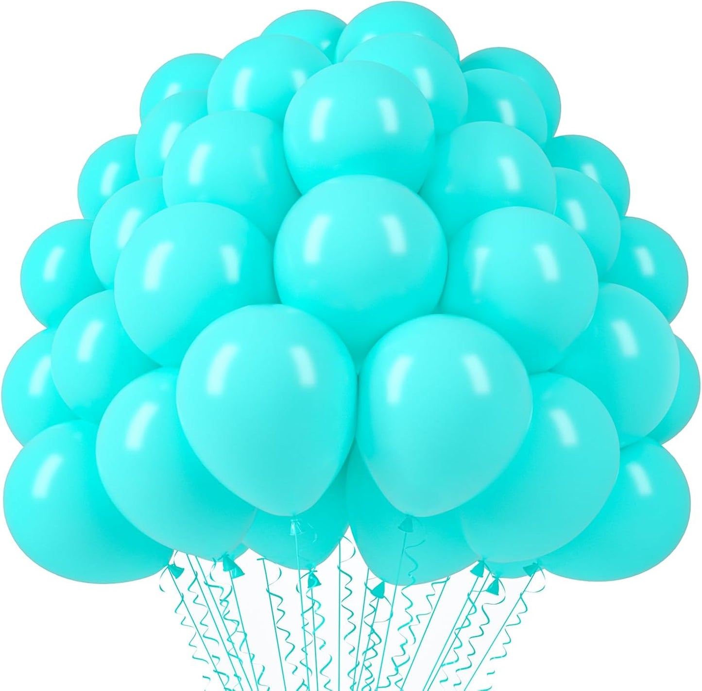 Voircoloria 12-Inch Teal Balloons - 110 Pack of Turquoise Latex for Graduation, Weddings & Parties