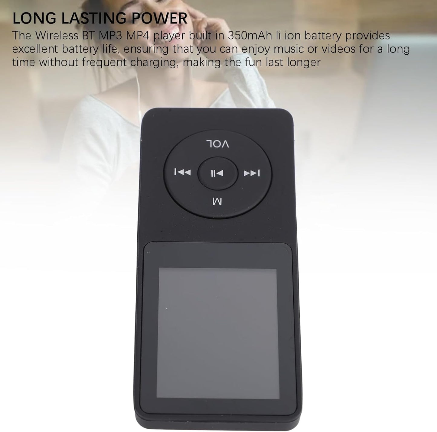 ciciglow MP3 MP4 1.8 Inch 3.5mm 64GB Player with Bluetooth, Screen Lossless Sound WL Music Player with Interface, Small