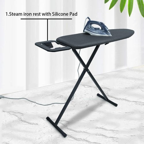 Duwee Ironing Board - 12"x36" Compact Design with Heat Resistant Cover & Thick Felt Pad - Black