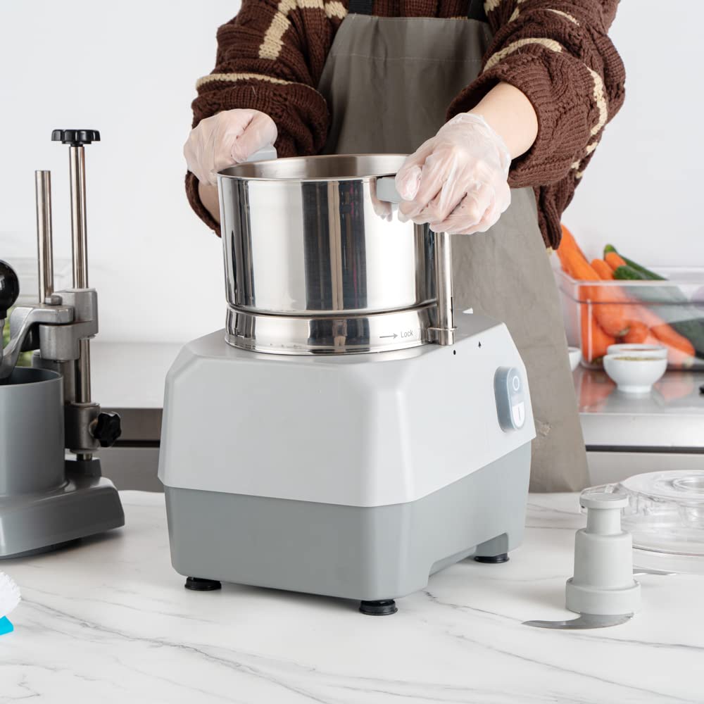 Restaurantware Met Lux 18.7 x 15.2 x 25.6 Inch Food Processor 1 Industrial Vegetable Chopper - With 3 Quart Bowl 4 Discs Stainless steel Commercial Food Processor For Slicing Or Grating
