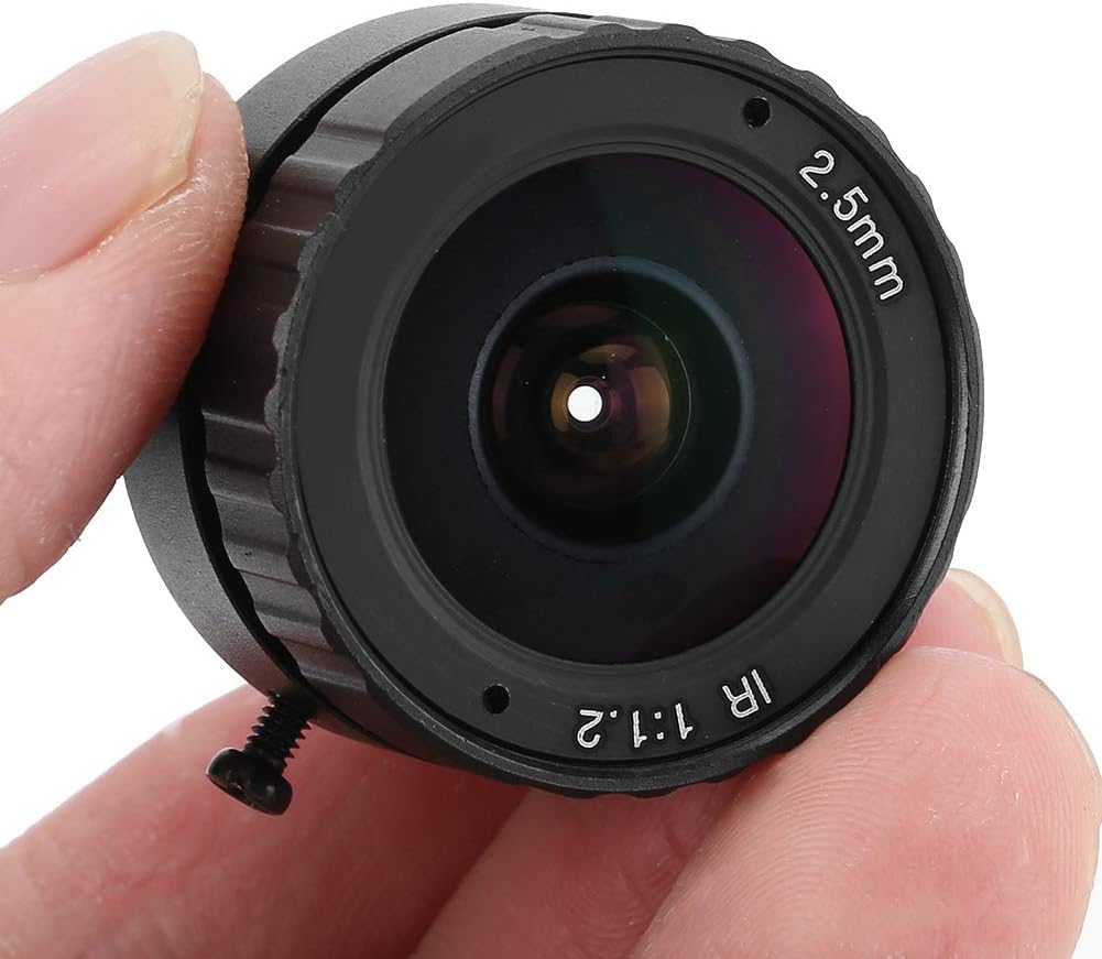 TEUOPIOE 2.5mm 3MP 2.5mm 3MP F1.2 1/2.5 Camera Lens, Definition HD CS Mount Focus Fixed CCTV Lens for Camera