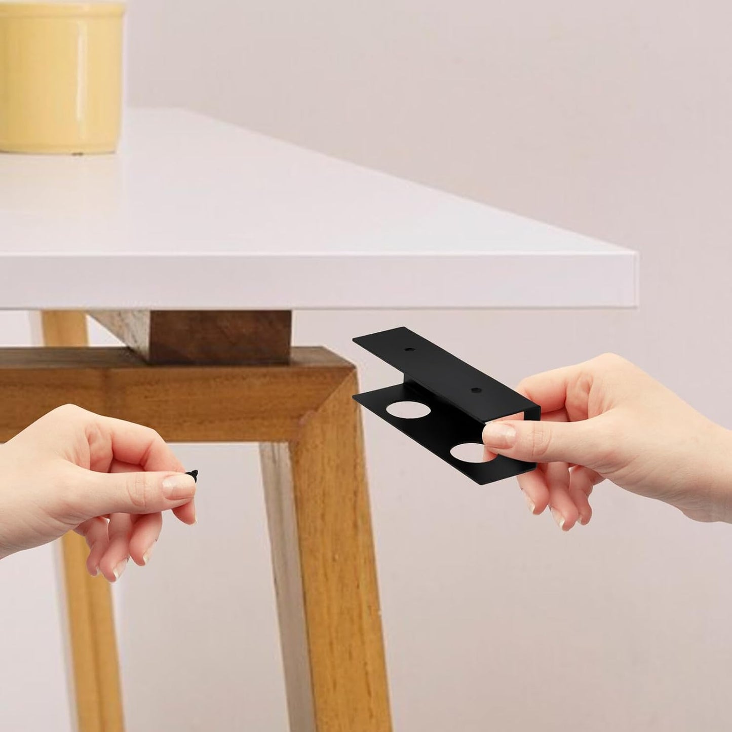 DOITOOL Desk Black Metal Laptop Holder Clamp with Keyboard Tray, Side Desk Storage Organizer for Home Office, Laptop