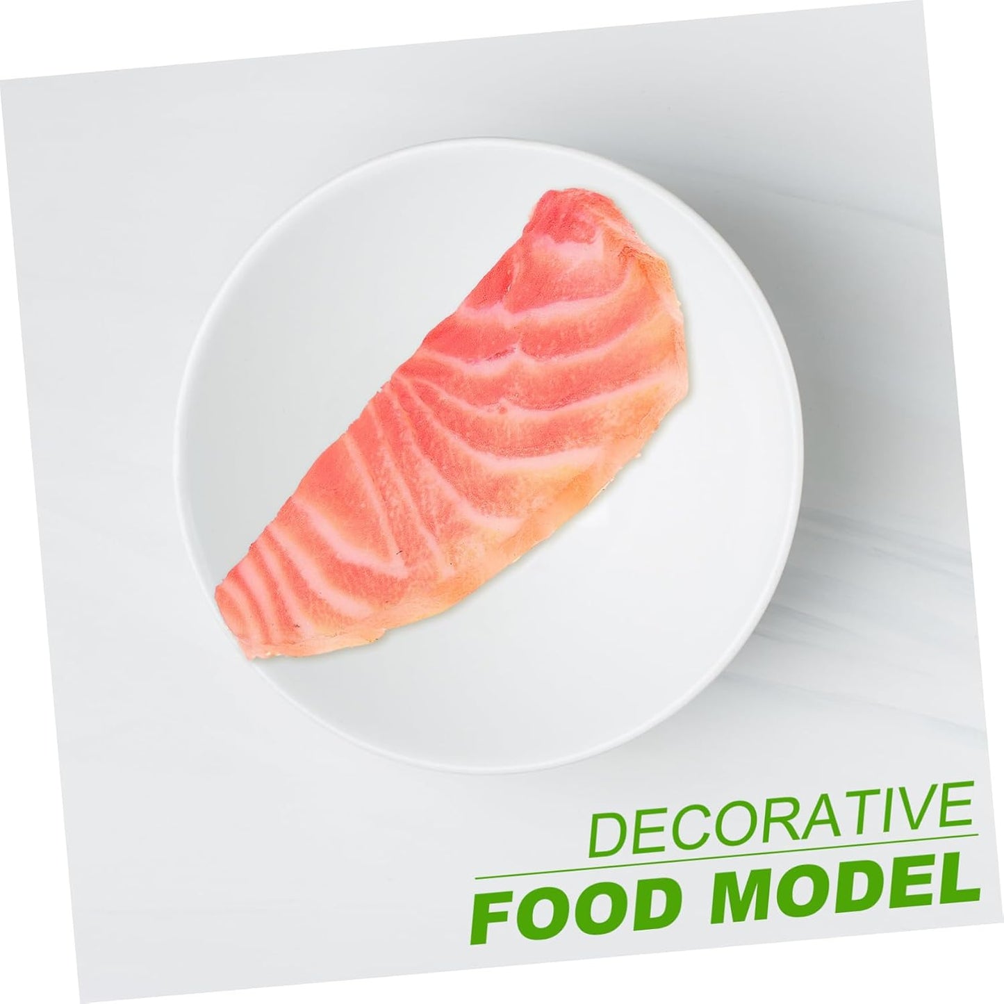 KOMBIUDA Simulated Salmon Slice Fake Food Model Lifelike Salmon Prop for Kitchen Decoration Restaurant Display