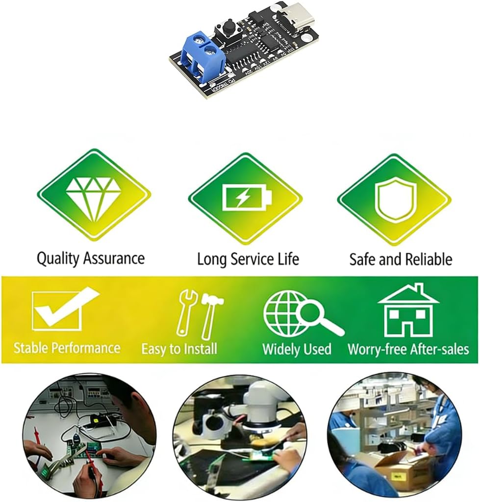 TechVrajna 1-Pack 100W 3.0 3.0 5V/9V/12V/15V/20V 5A USB-C Fast Charge Trigger Module, PD / QC Protocol Support