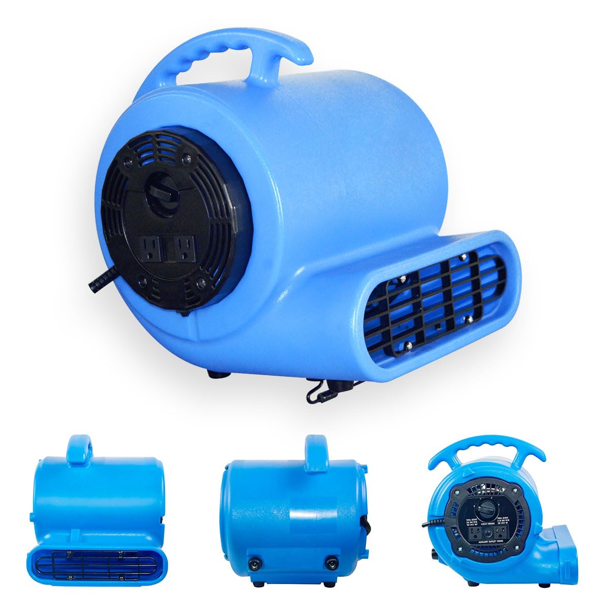 BLOTEK 1/2hp 2800CFM Speed Air Mover Carpet Dryer Floor Fan Cooling Fan - Industrial Heavy Duty Abanico de Piso Blower Fan with High Power for Commercial and Industrial Use