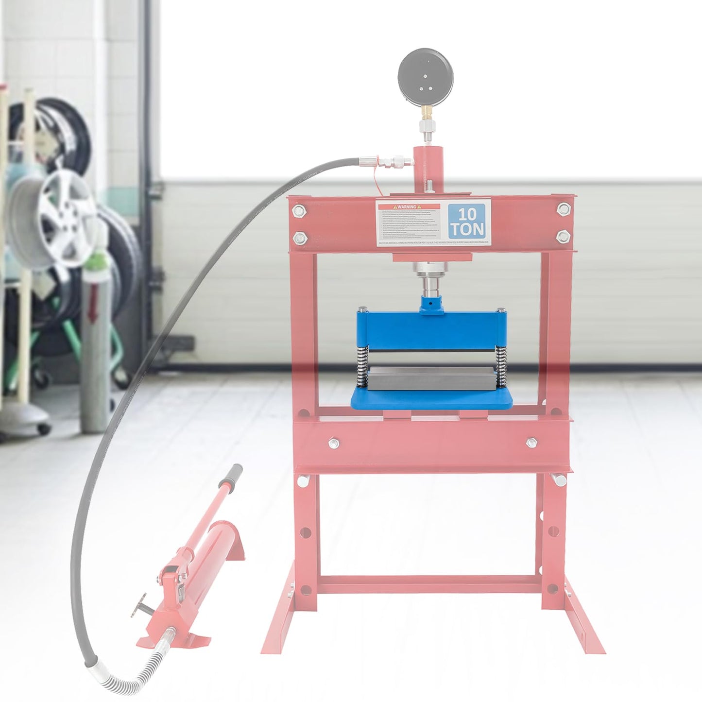 BOPRCSH 12inch Press Brake Attachment, Hydraulic Shop Presses Bending Brake Metal Bending Machine, Heavy Duty Metal Bending Tool for 12 or 20-Ton Hydraulic Workshop Presses (Blue)