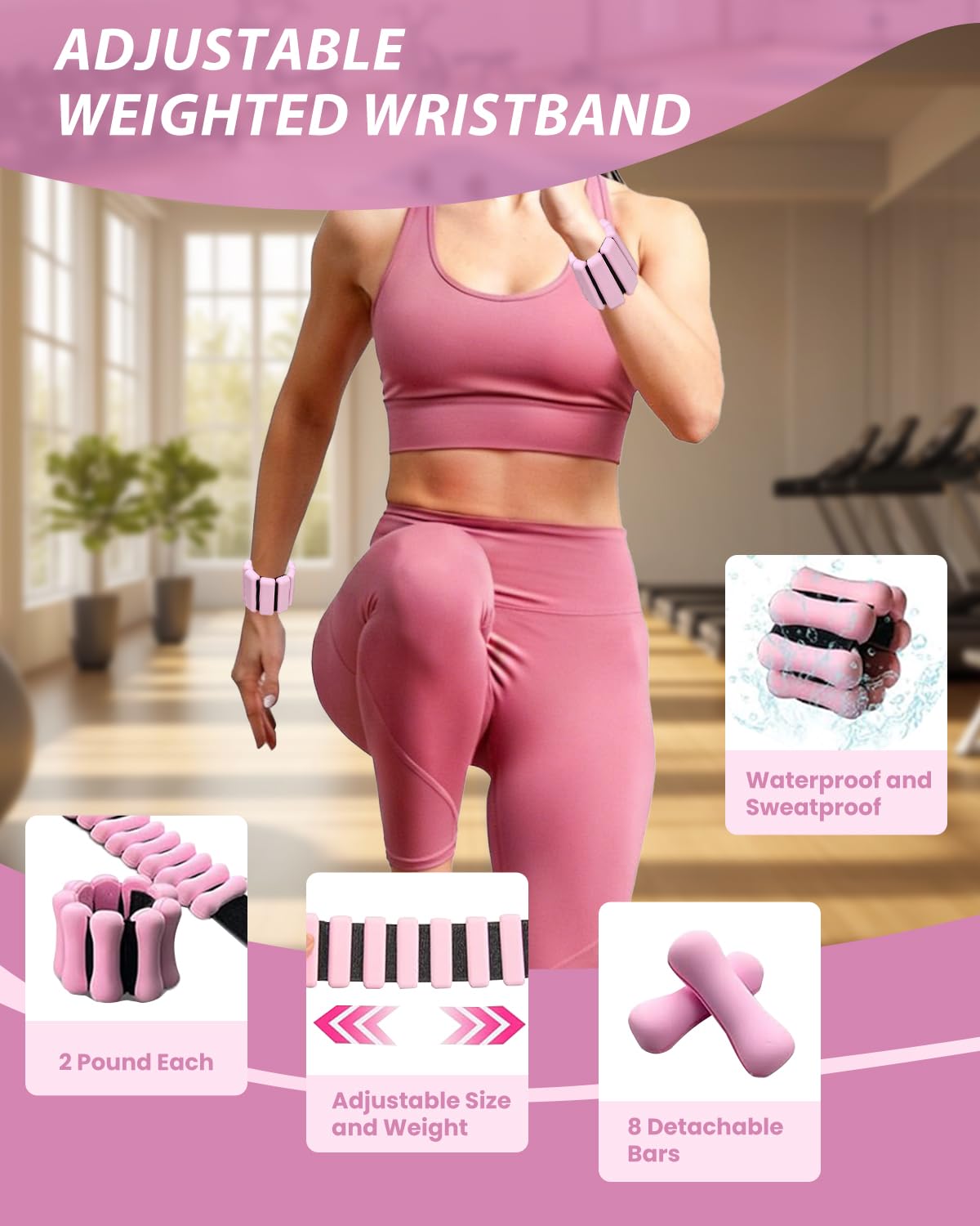 YXCHEMIN Pilates Equipment Kit for Home Workout, Home Pilates Essentials Kit Magic Circle Ring and Ball Set, Adjustable Ankle Wrist Weights, Resistance Bands, Fitness Equipment Accessories