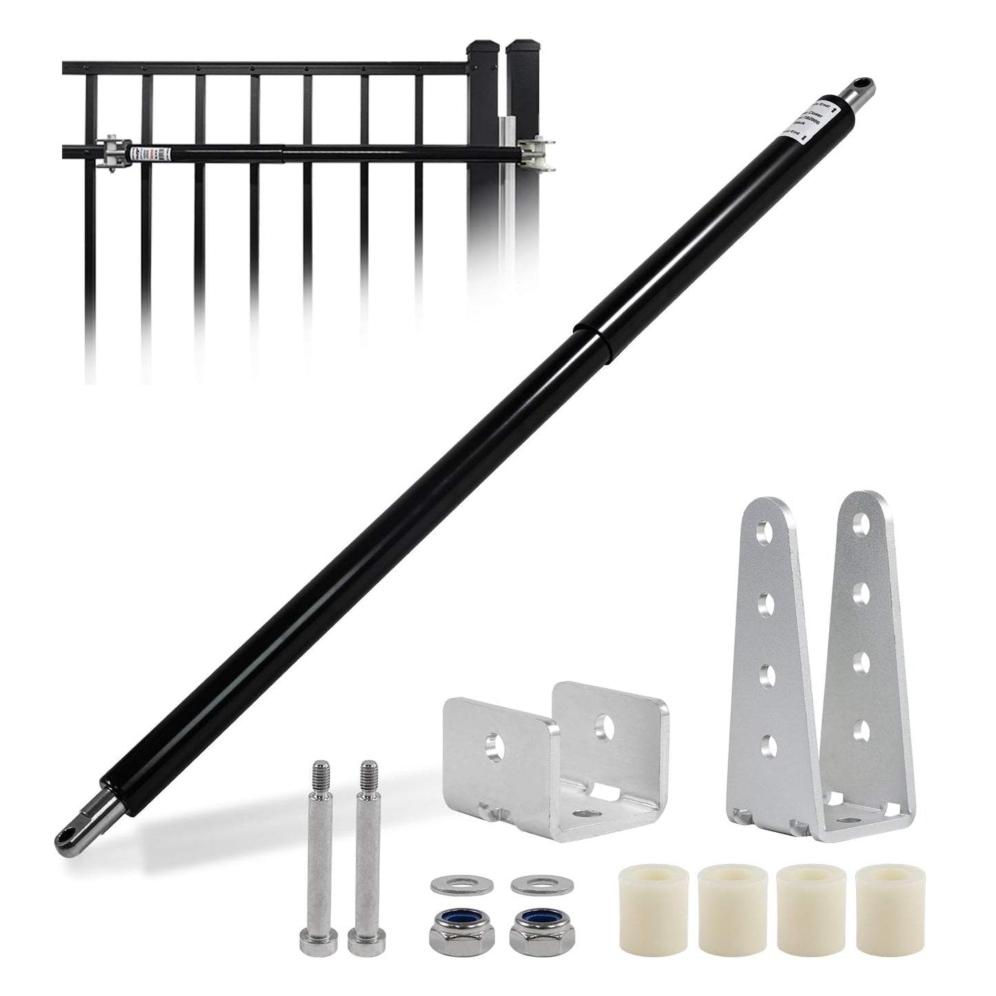 TB600B Hydraulic Heavy Duty Gate Closer for Outdoor Gate 150 to 250 Pounds in Weight, 44 to 72Inches in Width Suitable for Farms, Pastures, Open Stadiums, Home Yards (Black)