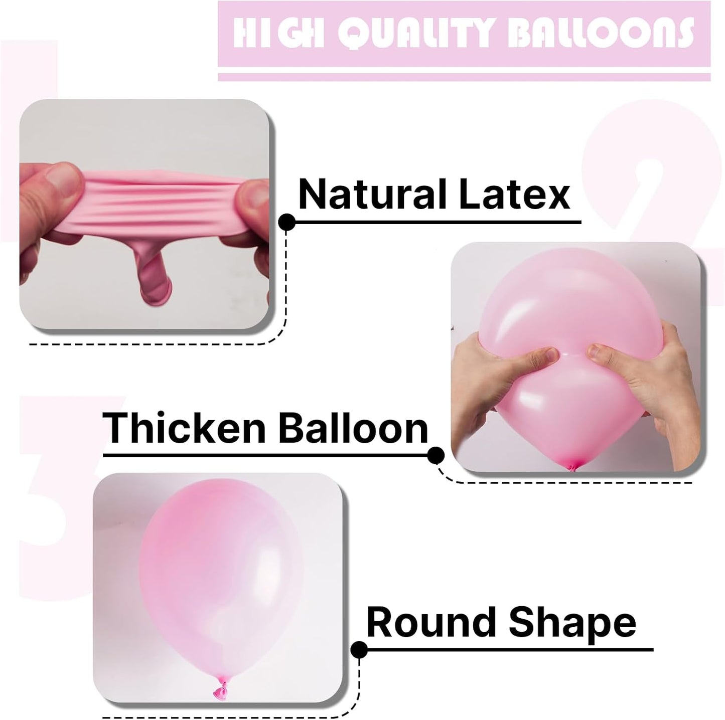 PartyWoo Light Pink Balloon Arch Kit - 127pcs in Various Sizes for Baby Showers & Birthday Parties