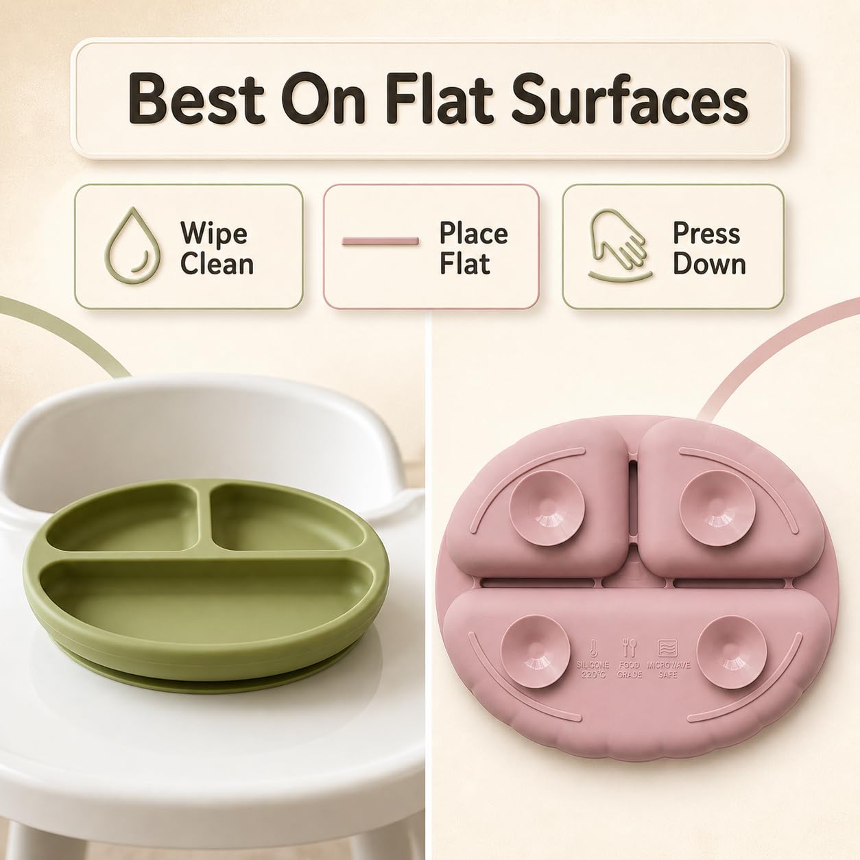 HappyNibble Baby Led Weaning Silicone Feeding Set, 2 Pack - Divided Suction Plates with Lids, 2-in-1 Sippy Cups, Spoons & Forks for Babies 6-36 Months, First Foods Shower Gift, BPA Free