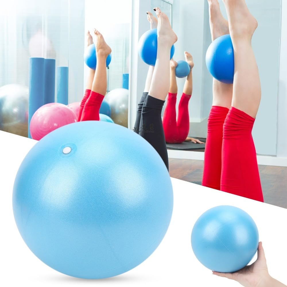 Chiffonade 25cm Non-Slip Exercise Ball for Yoga & Pilates - Small Stability Ball for Core Strength Training, Home Gym, Balance Workouts (Blue)