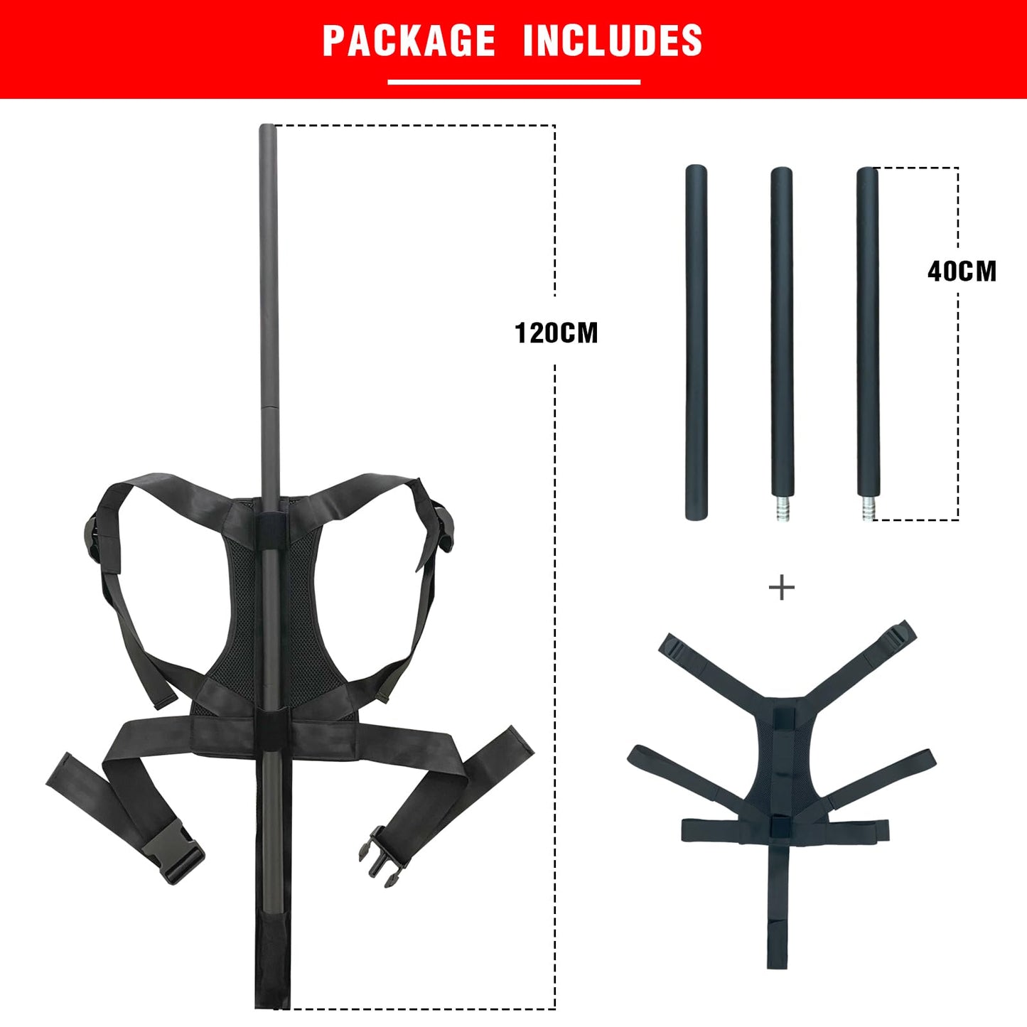 bibahala Fitness Posture Correction Stick with Adjustable Harness Gym Girl Essentials Workout Sets for Women Alignment Rod for Squats, Deadlifts, Hip Hinge, Kettle Balls for Women