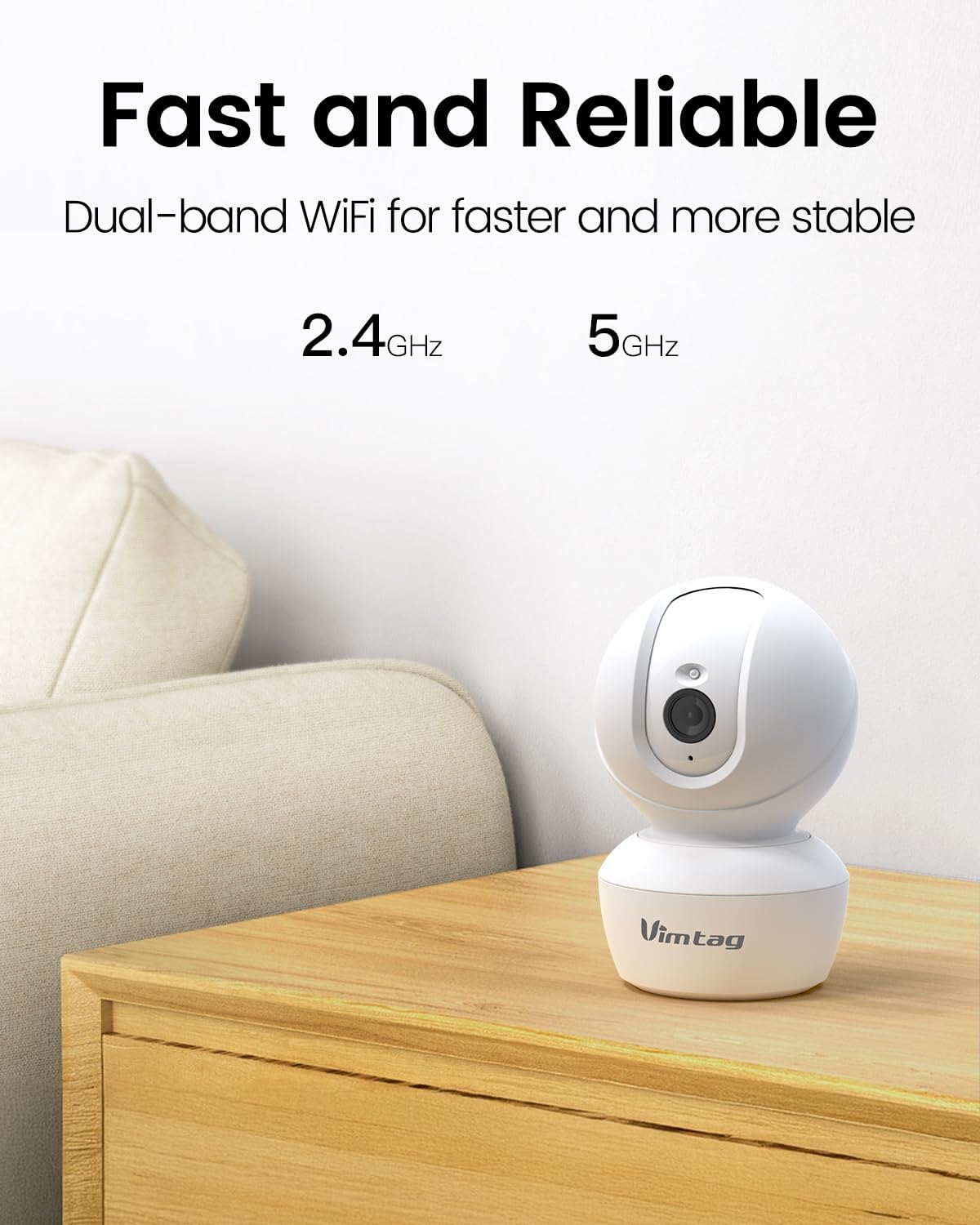 VIMTAG 4MP 5G 360 2-Way 24/7 2Pack Indoor Camera, Dog Camera with Speaker Pan View, Cameras for Home Security Pet Baby