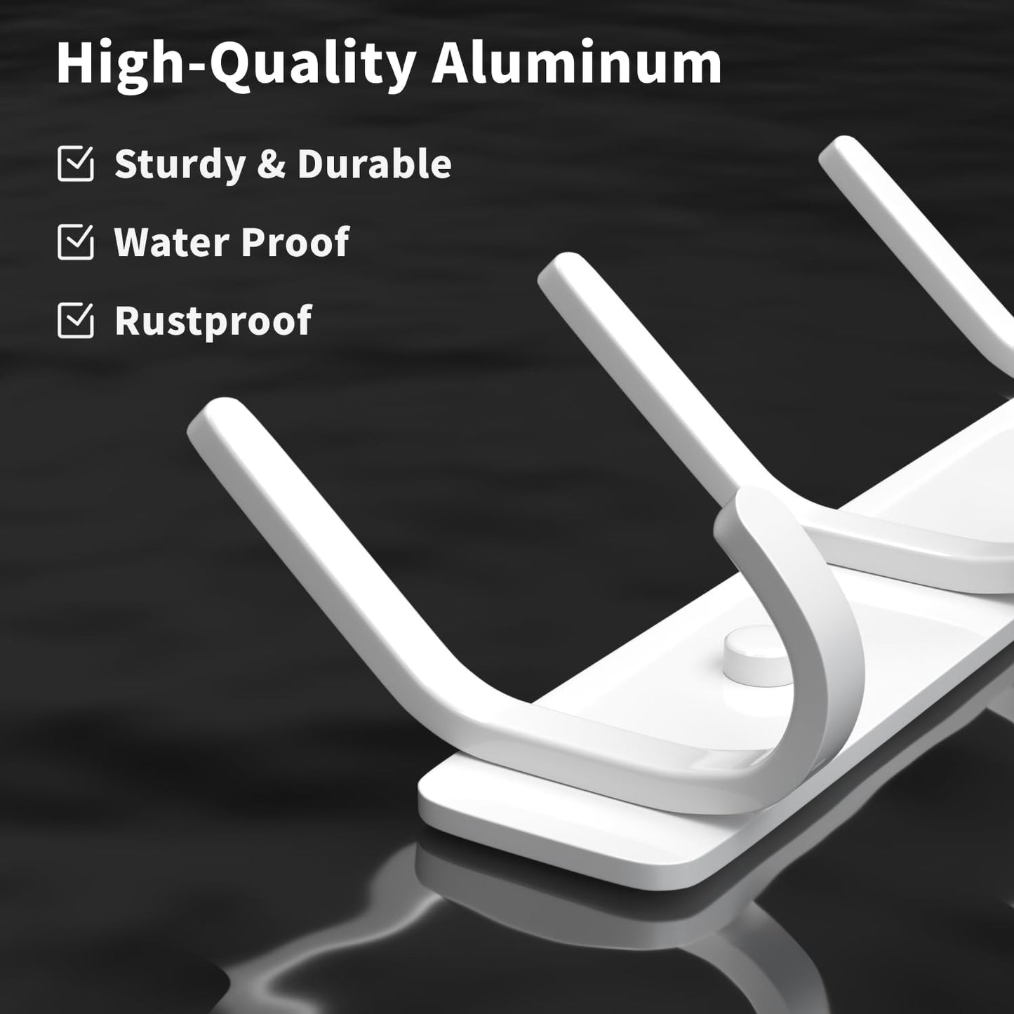 GWAAZXGZ Coat Rack Wall Mount Hooks - 15 Inch Matte White Metal 6-Hook Organizer Wall Mounted, Modern Kids Room, Entryway & Bathroom Hanger for Beach Towels, Coats, Purses, Bags (1 Pack)