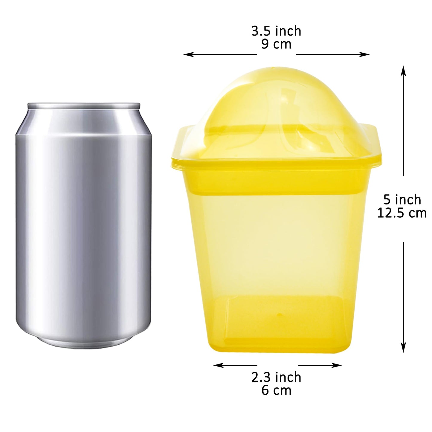 Youngever 7 Sets Plastic Parfait Cups, Reusable Dessert Cups with Lids and Inserts, Medium 8 Ounce, Spill and Leak Proof