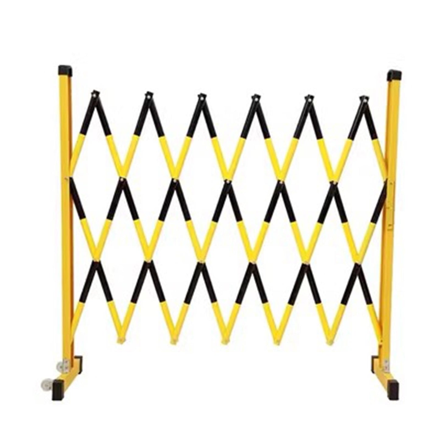UYCVT Retractable Traffic Barricade Folding Door,Black Yellow Fiberglass Reinforced Expandable Barricade Fence for Safety Construction Barrier 1.2X2.5M-Black-Yellow-1.2x6m